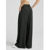 imageODODOS Chiffon Flowy Pleated Wide Leg Pants for Women Lightweight High Waist Trouser with Pockets2729quot 31quot InseamClassic Black