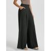 imageODODOS Chiffon Flowy Pleated Wide Leg Pants for Women Lightweight High Waist Trouser with Pockets2729quot 31quot InseamClassic Black