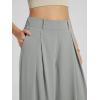imageODODOS Chiffon Flowy Pleated Wide Leg Pants for Women Lightweight High Waist Trouser with Pockets2729quot 31quot InseamMirage Gray