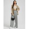imageODODOS Chiffon Flowy Pleated Wide Leg Pants for Women Lightweight High Waist Trouser with Pockets2729quot 31quot InseamMirage Gray