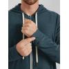 imageODODOS Mens FullZip Hoodie  Stratum Tech Ultra Soft Outfit UPF 50 Performance Hooded Jacket with PocketsNavy Heather
