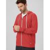 imageODODOS Mens FullZip Hoodie  Stratum Tech Ultra Soft Outfit UPF 50 Performance Hooded Jacket with PocketsRed Heather