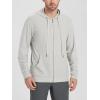 imageODODOS Mens FullZip Hoodie  Stratum Tech Ultra Soft Outfit UPF 50 Performance Hooded Jacket with PocketsSalt Heather