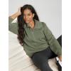 imageODODOS Modal Soft HalfZip Sweatshirts for Women Long Sleeve Relaxed Fit Collared Pullover TopDark Sage