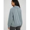 imageODODOS Modal Soft HalfZip Sweatshirts for Women Long Sleeve Relaxed Fit Collared Pullover TopGrey Blue