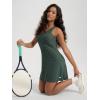 imageODODOS Womens Cloud Feeling Racerback Tennis Dress with Separate Shorts and Built in Bra Mini Tank DressAspen Heather