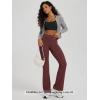 imageODODOS Womens High Waist Flared Yoga Pants Tummy Control Gym Workout Bootcut Leggings with Inner Pocket  29quot  31quot InseamBurgundy