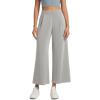 imageODODOS Modal Soft Wide Leg Cropped Pants for Women High Waist Casual Relaxed Pants with Pockets25 InseamLight Gray