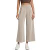 imageODODOS Modal Soft Wide Leg Cropped Pants for Women High Waist Casual Relaxed Pants with Pockets25 InseamSmokey Taupe