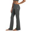 imageODODOS Womens High Waist Flared Yoga Pants Tummy Control Gym Workout Bootcut Leggings with Inner Pocket  29quot  31quot InseamCharcoal