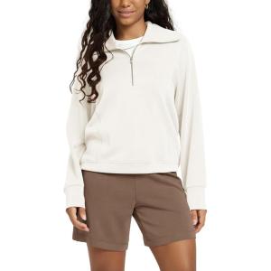 imageODODOS Modal Soft HalfZip Sweatshirts for Women Long Sleeve Relaxed Fit Collared Pullover TopWhite