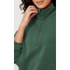 imageODODOS Womens Modal Soft Cinchable Sweatshirts Half Zipper Funnel Neck Oversize Pullover with PocketsRainforest Green