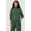 imageODODOS Womens Modal Soft Cinchable Sweatshirts Half Zipper Funnel Neck Oversize Pullover with PocketsRainforest Green