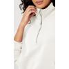 imageODODOS Womens Modal Soft Cinchable Sweatshirts Half Zipper Funnel Neck Oversize Pullover with PocketsWhite