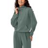imageODODOS Womens Modal Soft Cinchable Sweatshirts Half Zipper Funnel Neck Oversize Pullover with PocketsSlate Green
