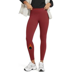 imageODODOS Womens Thick Fleece Lined Leggings Thermal Warm Winter Tights  25quot  28quot High Waisted Yoga Pants with Back PocketsRed Dahlia