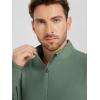 imageODODOS Mens Stretch Fleece HalfZip Sweatshirts  UltraSoft Cozy Warm Long Sleeve Shirt Mock Neck Pullover TopsBeryl Green