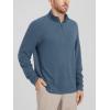 imageODODOS Mens Stretch Fleece HalfZip Sweatshirts  UltraSoft Cozy Warm Long Sleeve Shirt Mock Neck Pullover TopsBijou Blue Heather