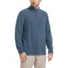 imageODODOS Mens Stretch Fleece HalfZip Sweatshirts  UltraSoft Cozy Warm Long Sleeve Shirt Mock Neck Pullover TopsBijou Blue Heather