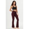 imageODODOS Womens Crossover Flared Yoga Pants Cloud Feeling Soft High Waist Bootcut Leggings with Back Pocket 30quot  32quot InseamBurgundy