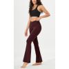 imageODODOS Womens Crossover Flared Yoga Pants Cloud Feeling Soft High Waist Bootcut Leggings with Back Pocket 30quot  32quot InseamBurgundy