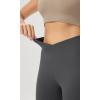 imageODODOS Womens Crossover Flared Yoga Pants Cloud Feeling Soft High Waist Bootcut Leggings with Back Pocket 30quot  32quot InseamCharcoal