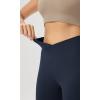 imageODODOS Womens Crossover Flared Yoga Pants Cloud Feeling Soft High Waist Bootcut Leggings with Back Pocket 30quot  32quot InseamDeep Navy