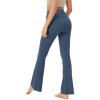 imageODODOS Womens Crossover Flared Yoga Pants Cloud Feeling Soft High Waist Bootcut Leggings with Back Pocket 30quot  32quot InseamInk Blue