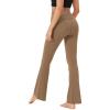 imageODODOS Womens Crossover Flared Yoga Pants Cloud Feeling Soft High Waist Bootcut Leggings with Back Pocket 30quot  32quot InseamLight Brown