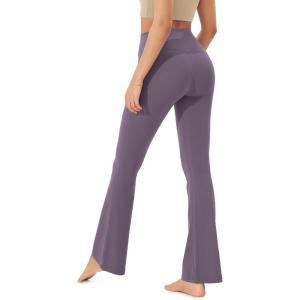 imageODODOS Womens Crossover Flared Yoga Pants Cloud Feeling Soft High Waist Bootcut Leggings with Back Pocket 30quot  32quot InseamAsh Violet