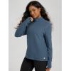 imageODODOS Womens Stretch Fleece HalfZip Sweatshirts  Ultra Soft Cozy Warm Long Sleeve Mock Neck Pullover TopsBijou Blue Heather