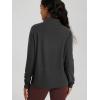 imageODODOS Womens Stretch Fleece HalfZip Sweatshirts  Ultra Soft Cozy Warm Long Sleeve Mock Neck Pullover TopsCharcoal Heather