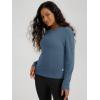 imageODODOS Womens Stretch Fleece Long Sleeve Sweatshirts  UltraSoft Cozy Warm Crewneck Pullover TopsBijou Blue Heather