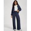 imageODODOS Womens Stretch Fleece Wide Leg Sweatpants  UltraSoft Cozy Warm HighRise Relaxed Lounge Pants with Pockets  29quotNavy