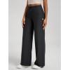 imageODODOS Womens Wide Leg Pants  Ultra Soft Stratum Tech Adjustable MidRise Casual Pajama Lounge PantsBlack Heather