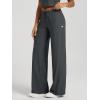 imageODODOS Womens Wide Leg Pants  Ultra Soft Stratum Tech Adjustable MidRise Casual Pajama Lounge PantsCharcoal Heather