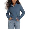 imageODODOS Womens Stretch Fleece HalfZip Sweatshirts  Ultra Soft Cozy Warm Long Sleeve Mock Neck Pullover TopsBijou Blue Heather