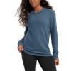 imageODODOS Womens Stretch Fleece Hoodies UltraSoft Cozy Warm Essential Pullover Long Sleeve Top Hooded SweatshirtsBijou Blue Heather