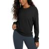imageODODOS Womens Stretch Fleece Long Sleeve Sweatshirts  UltraSoft Cozy Warm Crewneck Pullover TopsBlack