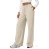 imageODODOS Womens Stretch Fleece Wide Leg Sweatpants  UltraSoft Cozy Warm HighRise Relaxed Lounge Pants with Pockets  29quotOatmeal