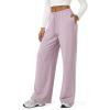 imageODODOS Womens Stretch Fleece Wide Leg Sweatpants  UltraSoft Cozy Warm HighRise Relaxed Lounge Pants with Pockets  29quotOrchid Tint