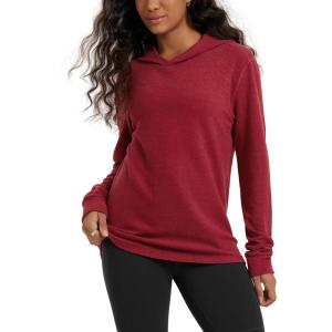 imageODODOS Womens Stretch Fleece Hoodies UltraSoft Cozy Warm Essential Pullover Long Sleeve Top Hooded SweatshirtsSalsa Heather