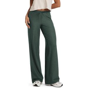 imageODODOS Womens Wide Leg Pants  Ultra Soft Stratum Tech Adjustable MidRise Casual Pajama Lounge PantsAspen Heather