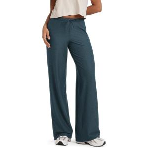 imageODODOS Womens Wide Leg Pants  Ultra Soft Stratum Tech Adjustable MidRise Casual Pajama Lounge PantsNavy Heather