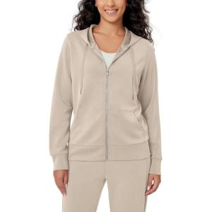 imageODODOS Womens Modal Soft FullZip Hoodies Casual Relaxed Fall Outfit Hooded Jacket with PocketsSmokey Taupe