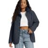 imageODODOS Womens Sherpa Lined Insulated Jacket Snap Front Long Sleeve Coat Winter Warm Outerwear with PocketsNavy