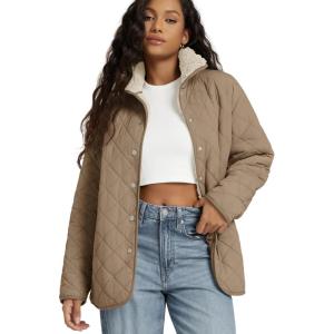 imageODODOS Womens Sherpa Lined Insulated Jacket Snap Front Long Sleeve Coat Winter Warm Outerwear with PocketsLight Brown