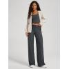 image:imageODODOS Womens Wide Leg Pants  Ultra Soft odSTRATUM Tech Adjustable MidRise Casual Pajama Lounge PantsCharcoal Heather