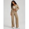 image:imageODODOS Womens Wide Leg Pants  Ultra Soft odSTRATUM Tech Adjustable MidRise Casual Pajama Lounge PantsKhaki Heather