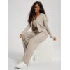 image:imageODODOS Womens Wide Leg Pants  Ultra Soft odSTRATUM Tech Adjustable MidRise Casual Pajama Lounge PantsMocha Heather